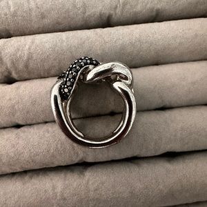 Swarovski Silver and Black Ring